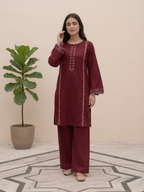 Maroon Scallop 2 Piece