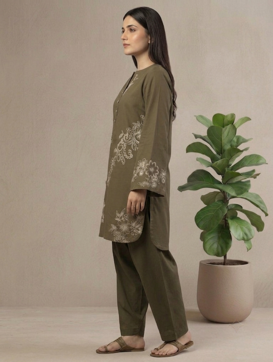 Olive Floral 2 Piece